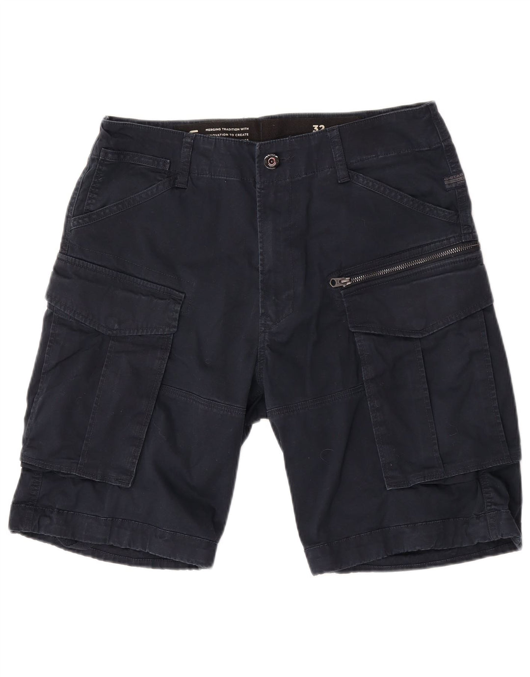 G-Star Mens Cargo Shorts W32 Medium Navy Blue