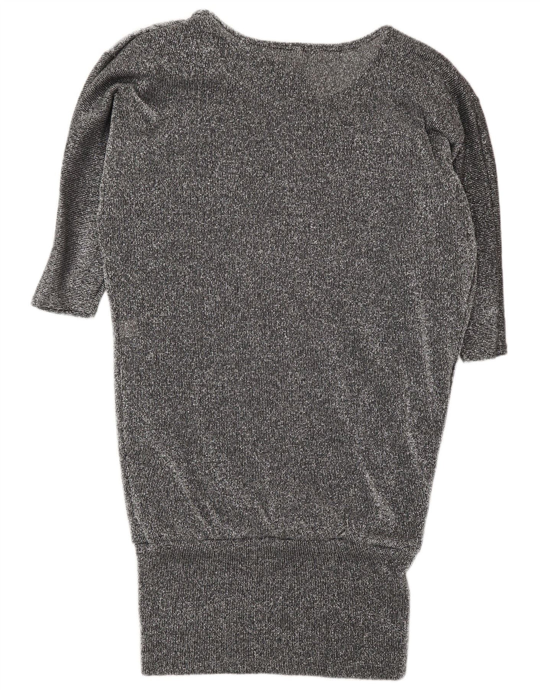 Vintage Womens Batwing Jumper Dress UK 16 Large Grey