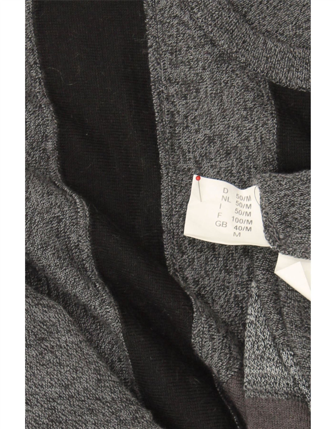 VINTAGE Mens Crew Neck Jumper Sweater UK 40 Medium Grey Striped Vintage Vintage and Second-Hand Vintage from Messina Hembry 