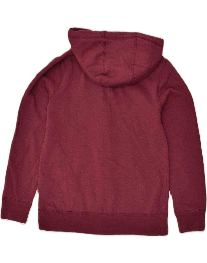 RUSSELL ATHLETIC Womens Zip Hoodie Sweater UK 12 Medium Burgundy Cotton | Vintage Russell Athletic | Thrift | Second-Hand Russell Athletic | Used Clothing | Messina Hembry 