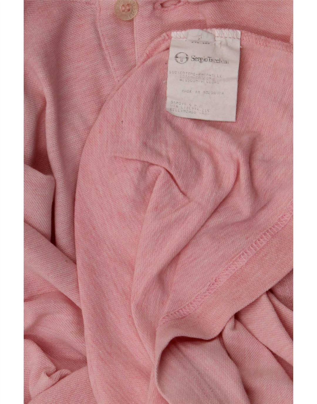 Sergio Tacchini Mens Polo Shirt Large Pink Cotton