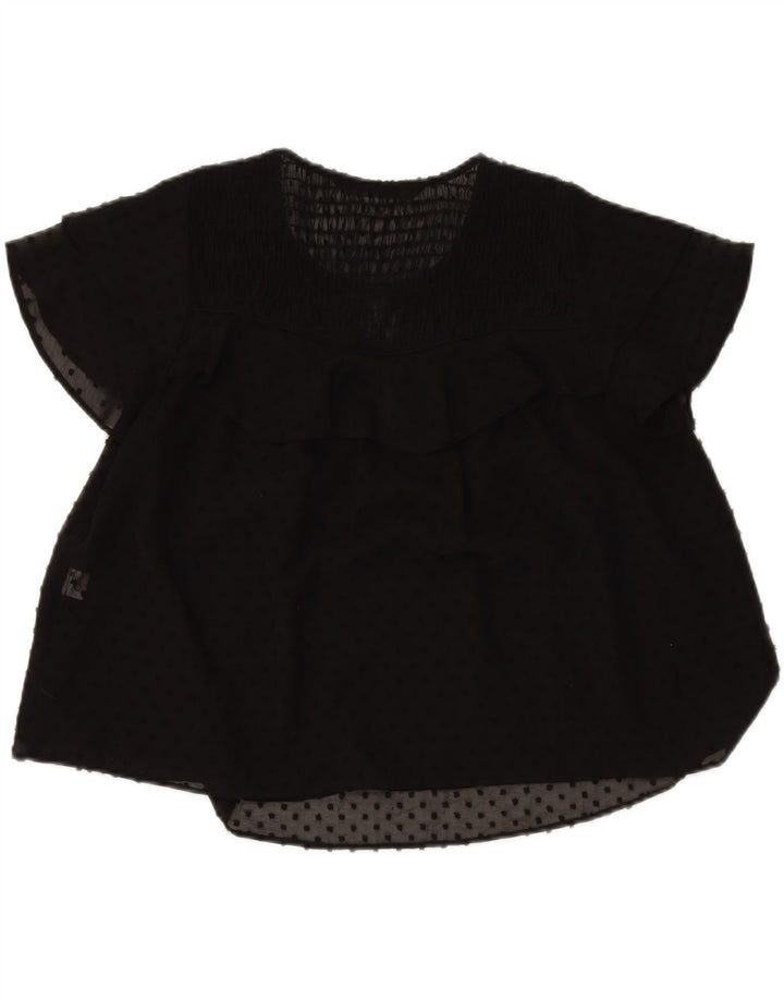 ZARA Womens Blouse Top UK 16 Large Black Vintage Zara and Second-Hand Zara from Messina Hembry 