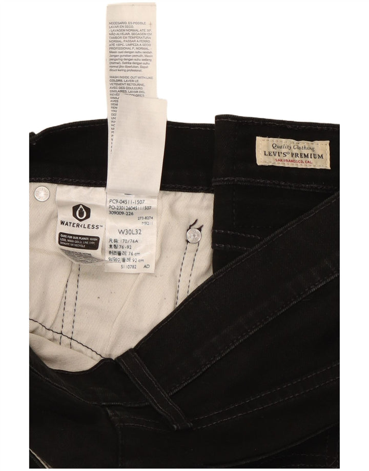 Levi's Mens 511 Slim Jeans W30 L32 Black Cotton