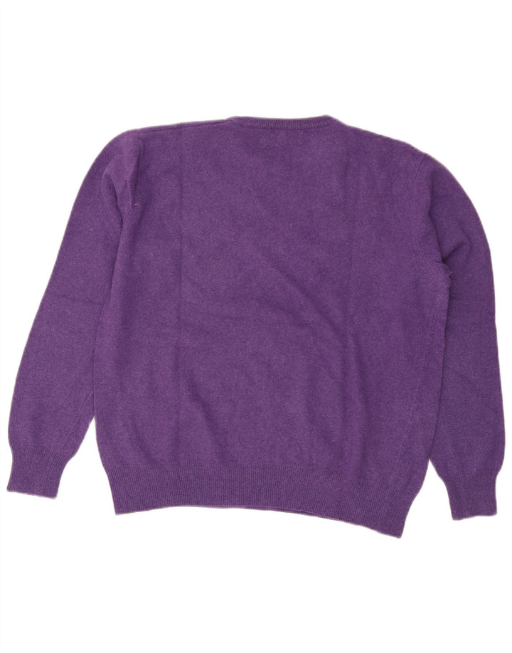 Kappa Womens Crew Neck Jumper Sweater UK 14 Medium Purple Wool