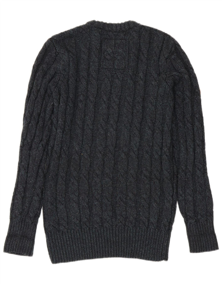 Superdry Mens Crew Neck Jumper Sweater Small Navy Blue Acrylic