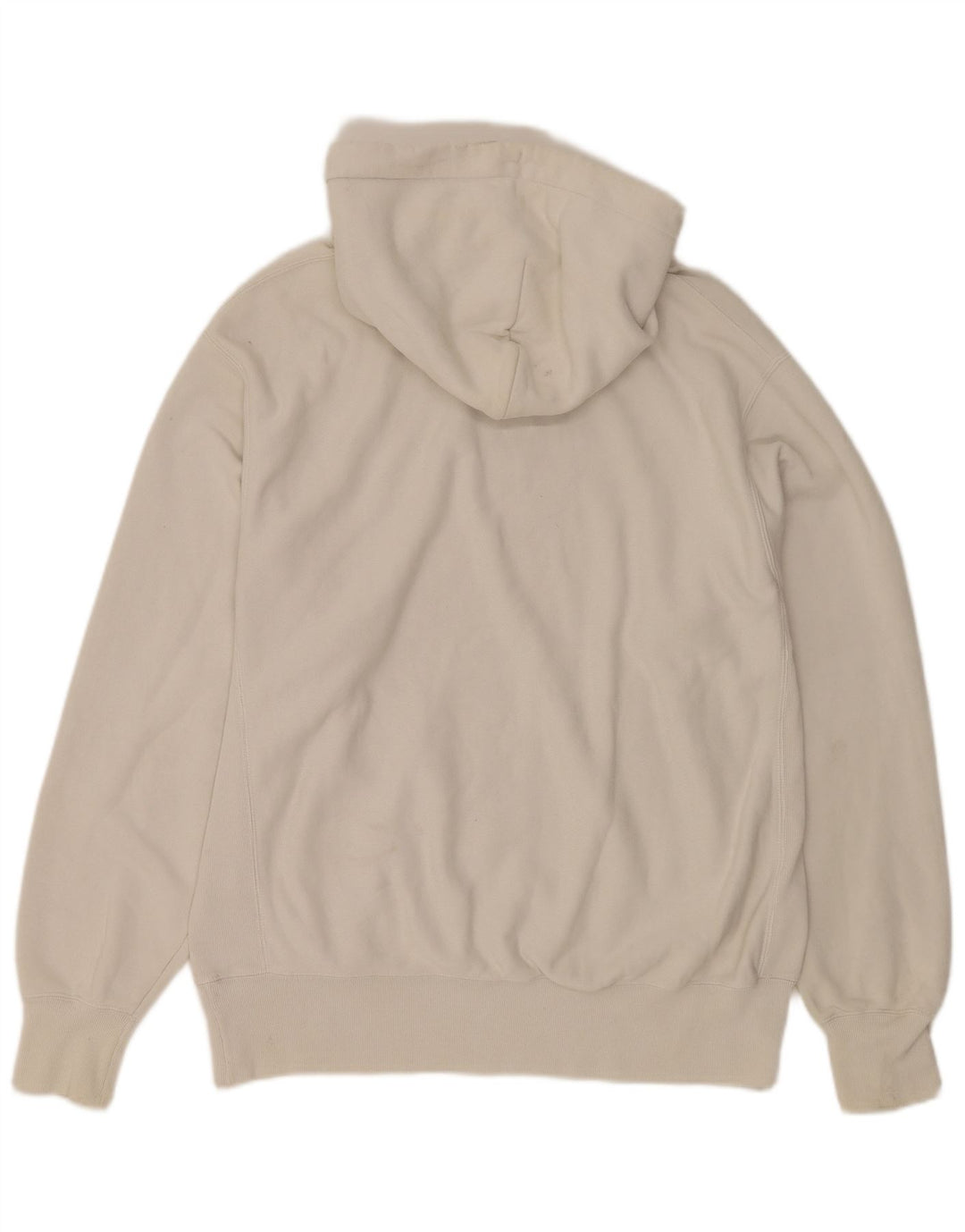 Champion Mens Reverse Weave Hoodie Jumper Large White Cotton