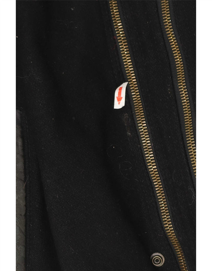 Vintage Mens Bomber Windbreaker Jacket UK 36 Small Black Colourblock