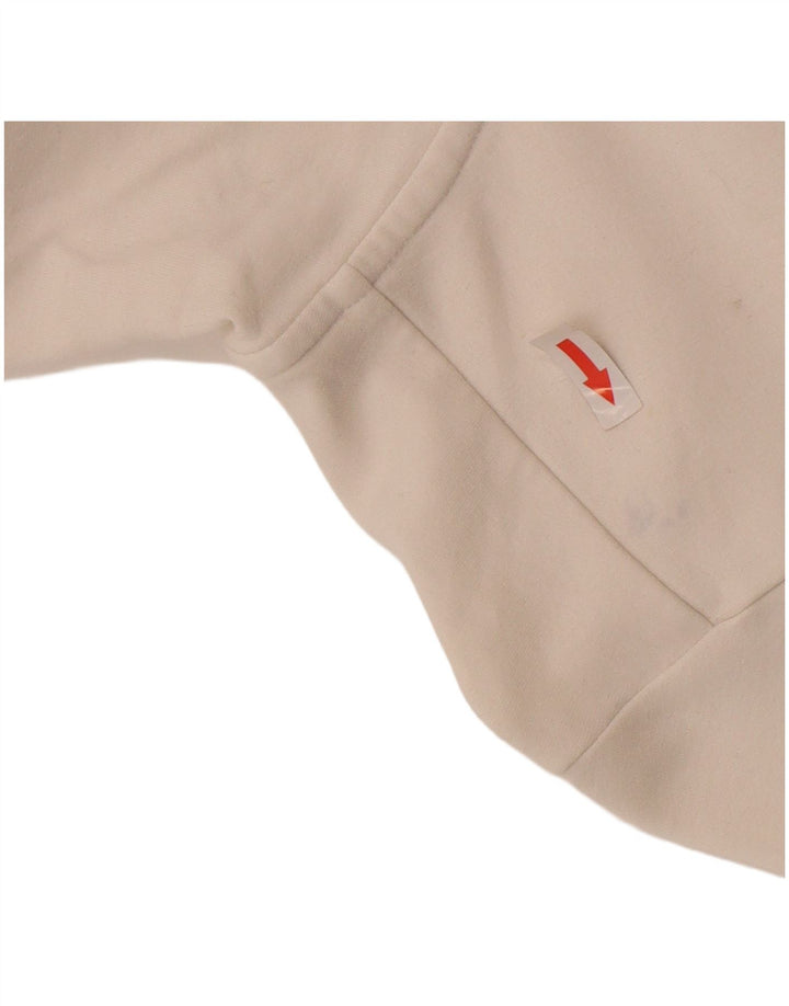 Nike Womens Zip Hoodie Sweater UK 8/10 Small White Cotton