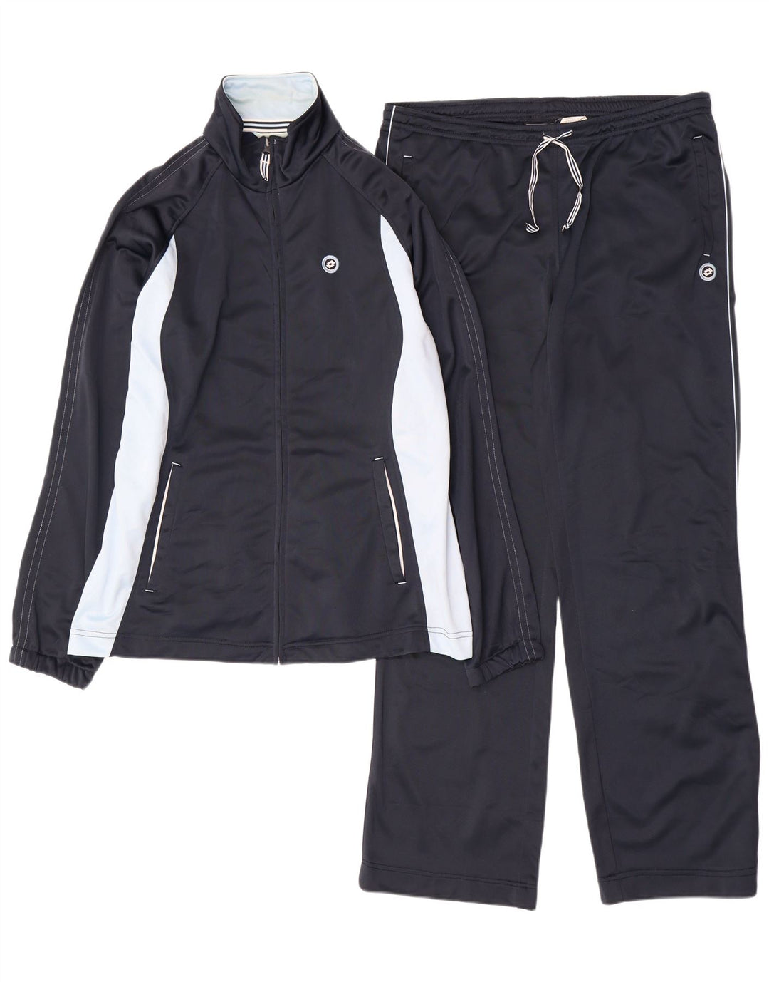 LOTTO Womens Full Tracksuit UK 18 XL Navy Blue Colourblock Polyester