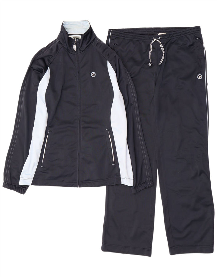 LOTTO Womens Full Tracksuit UK 18 XL Navy Blue Colourblock Polyester