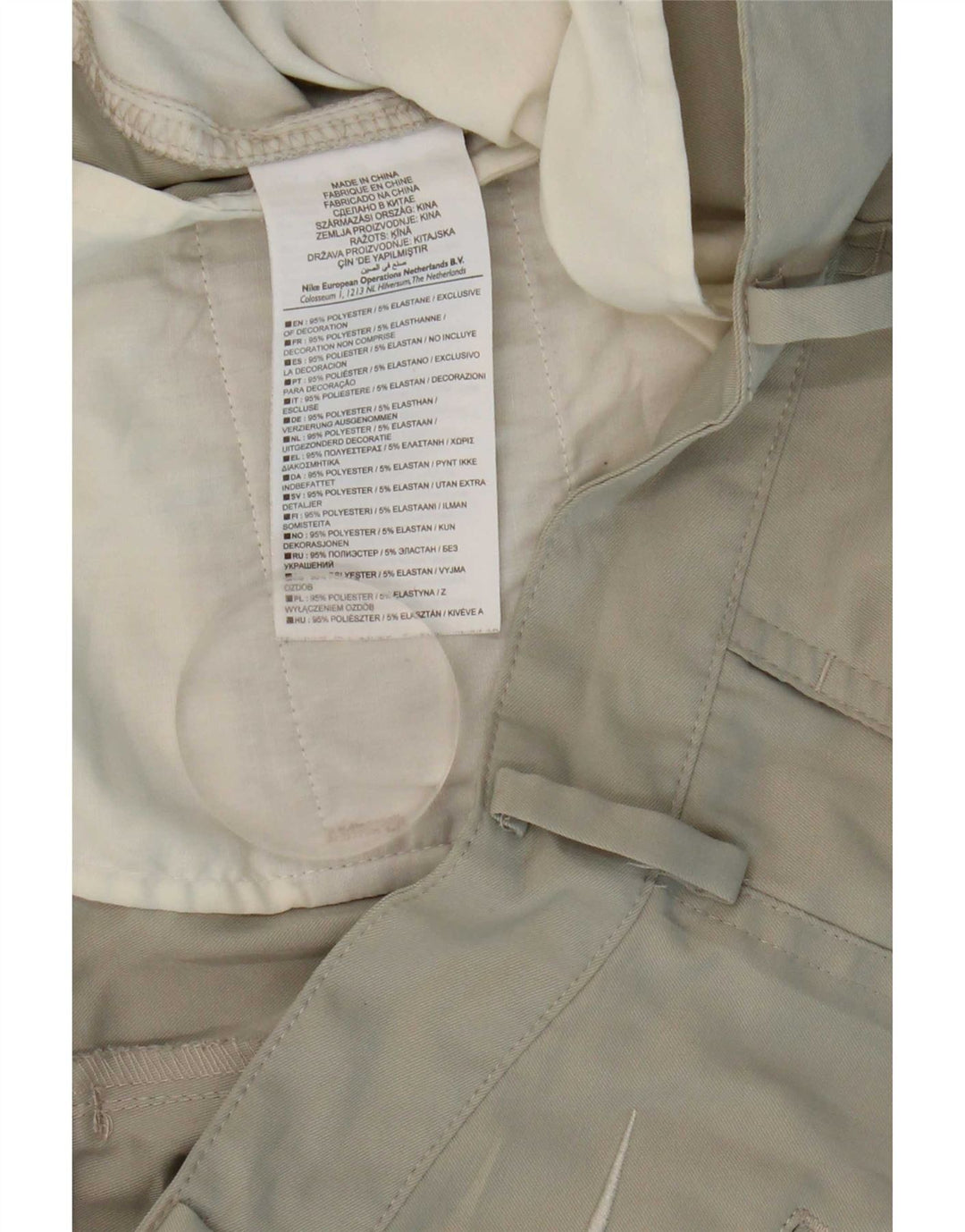 Nike Mens Dri Fit Straight Chino Trousers W32 L32 Beige Polyester