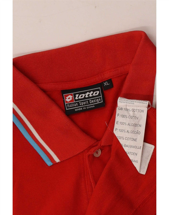 Lotto Mens Polo Shirt XL Red Cotton