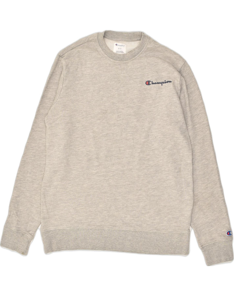 CHAMPION Mens Sweatshirt Jumper Small Grey Cotton | Vintage Champion | Thrift | Second-Hand Champion | Used Clothing | Messina Hembry 