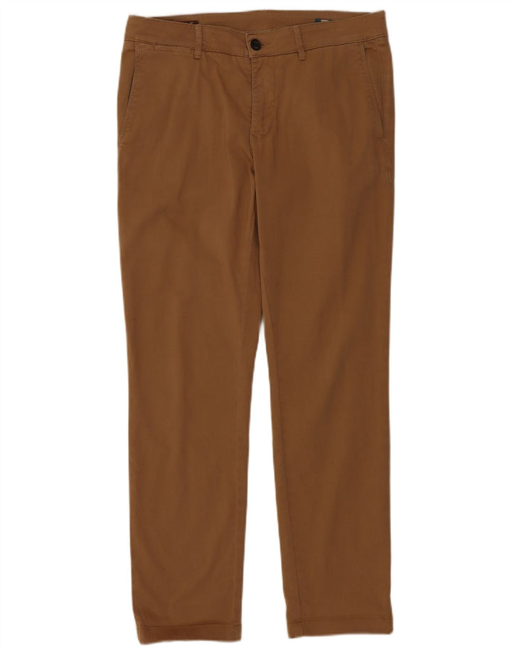 RIFLE Mens Slim Chino Trousers W32 L30 Beige Cotton
