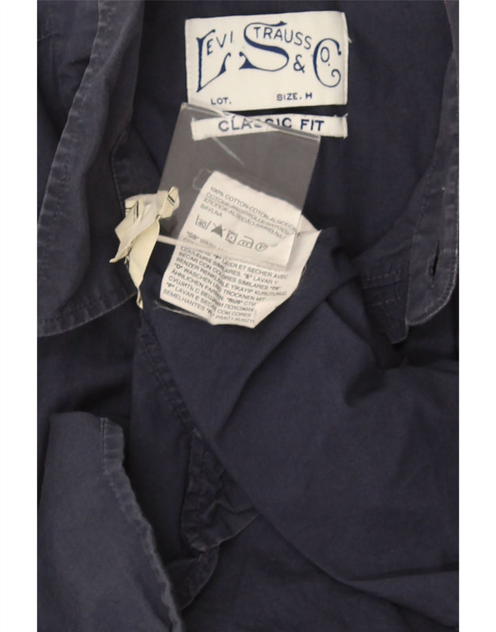 Levi's Mens Classic Fit Shirt Medium Navy Blue Cotton