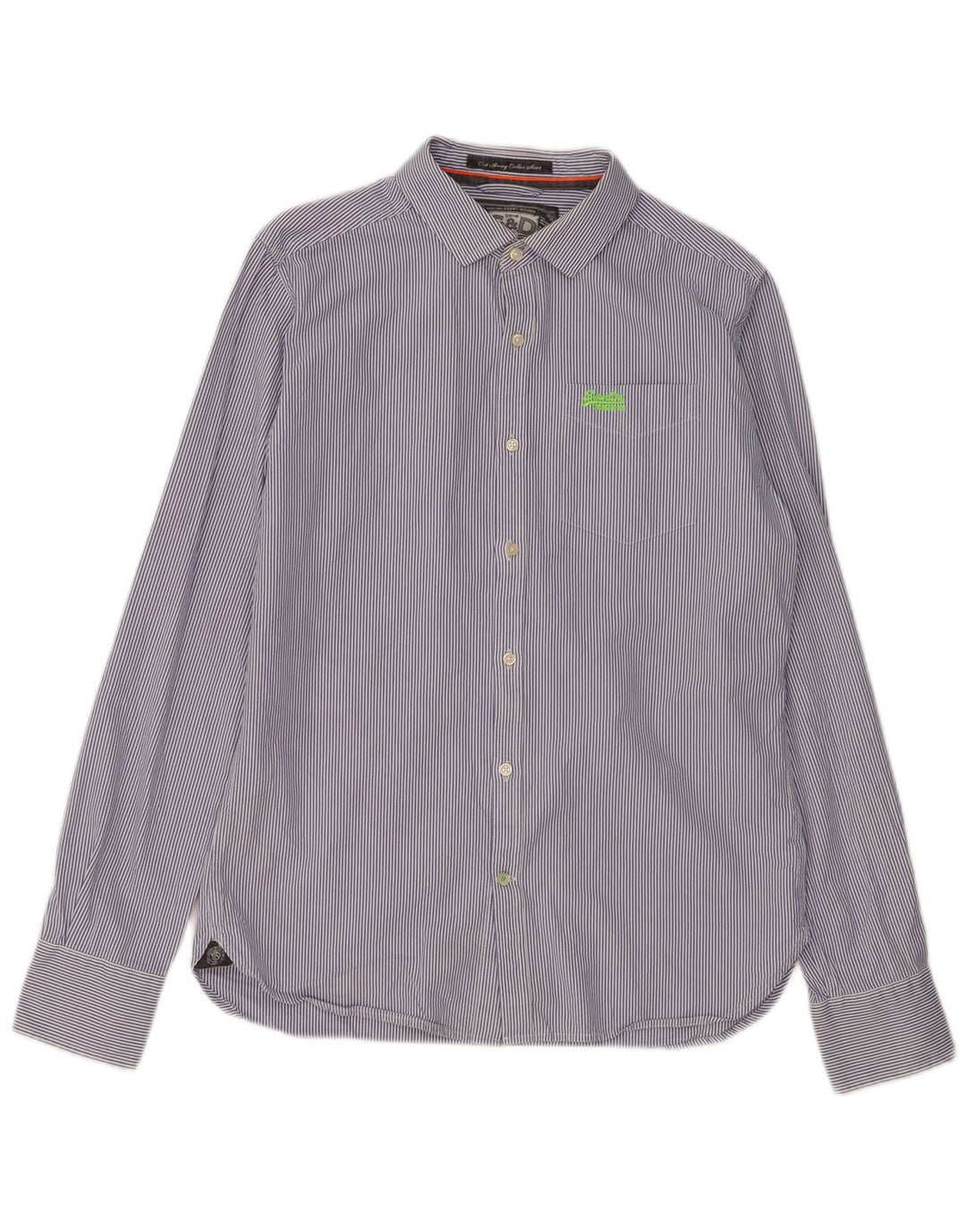 Superdry Mens Shirt Large Navy Blue Pinstripe
