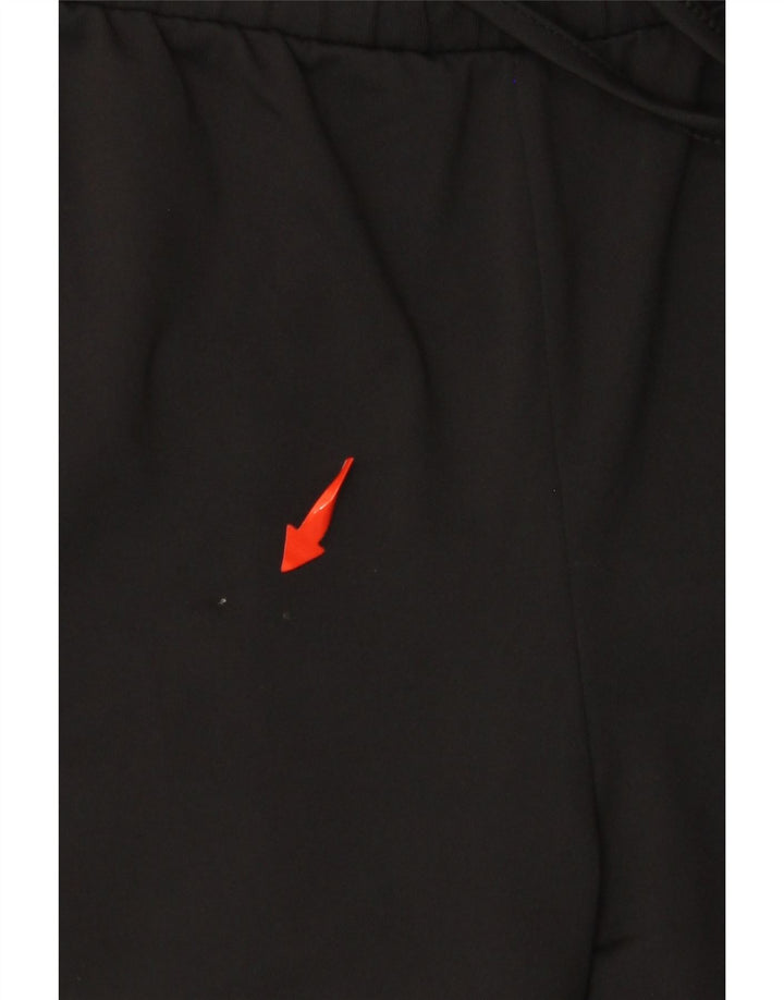 VINTAGE Womens Graphic Sport Shorts UK 14 Large  Black Colourblock