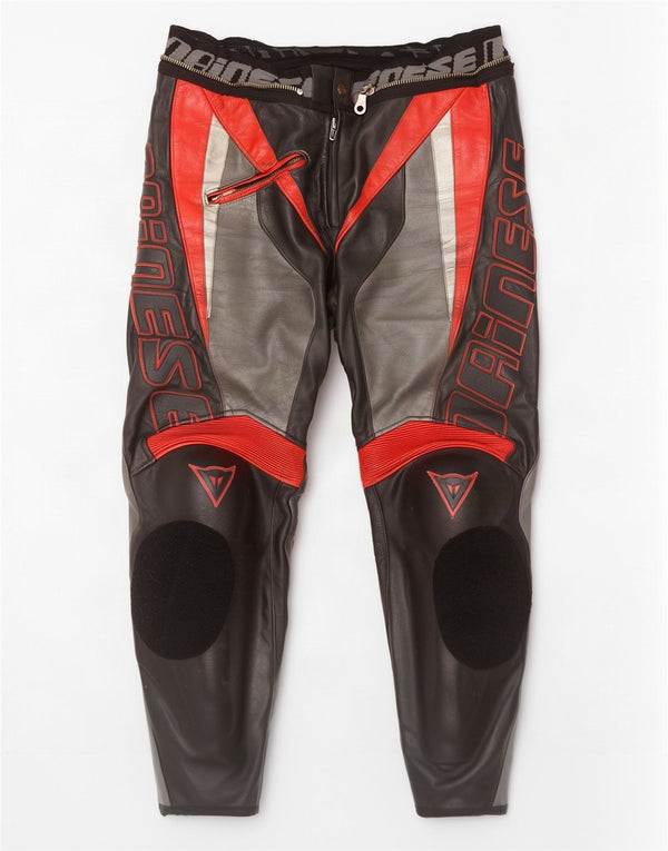 Dainese Mens Moto Racer Leather Trousers W34 L29 Black Colourblock