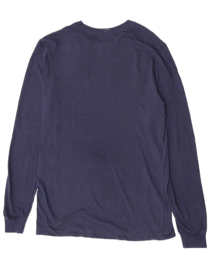 NIKE Mens Arizona Graphic Top Long Sleeve Small Navy Blue Cotton