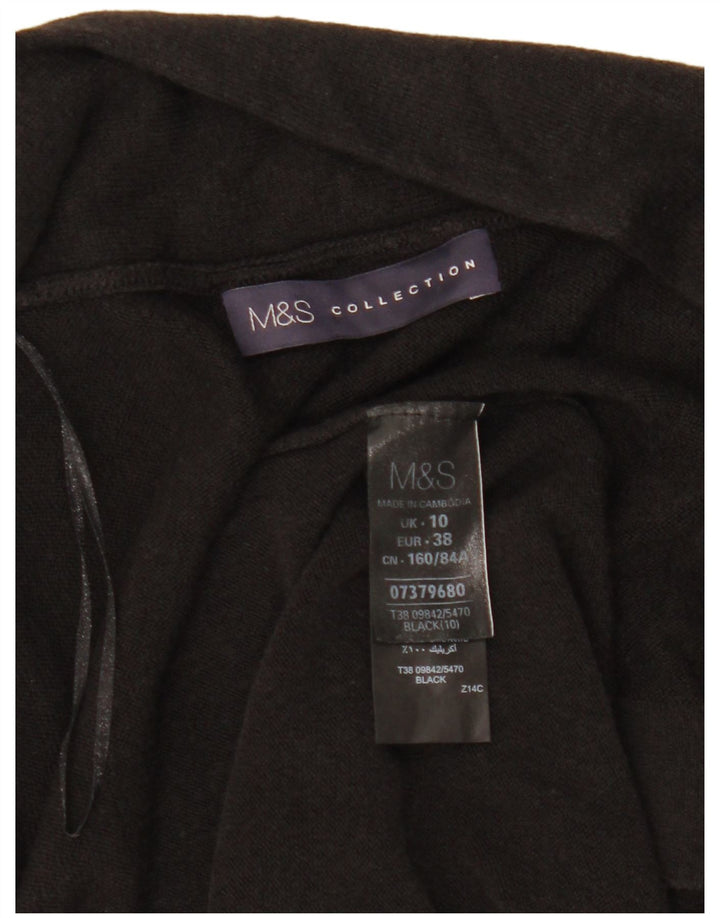 Marks & Spencer Womens Longline Cardigan Sweater UK 10 Small Black