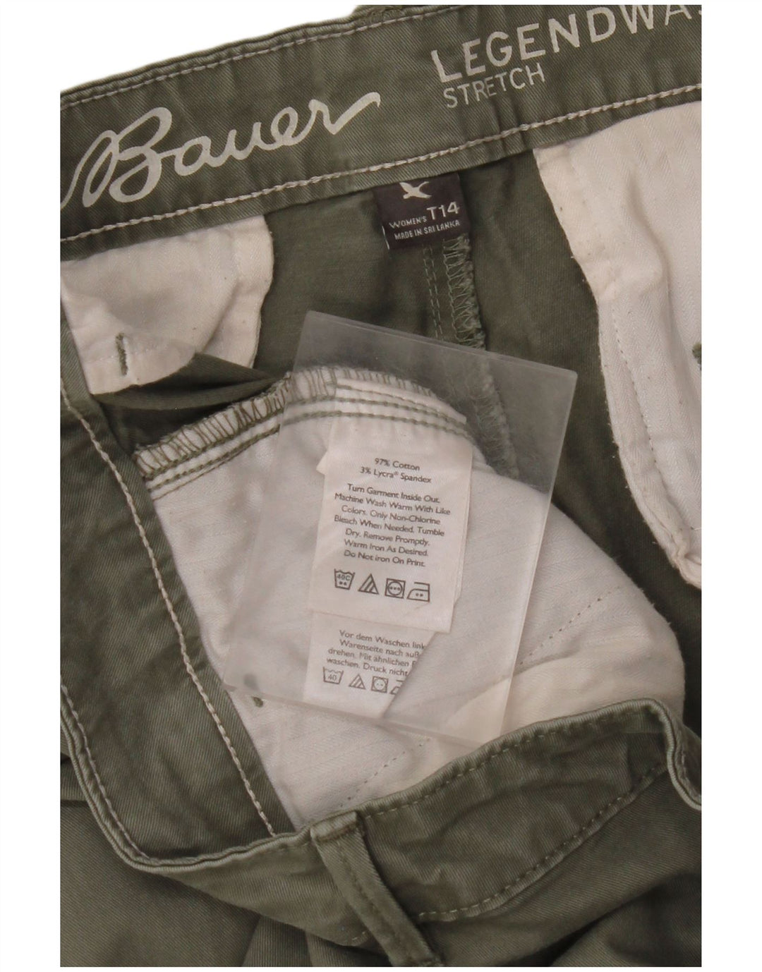 EDDIE BAUER Womens Boyfriend Fit Chino Trousers US 14 XL W36 L33 Khaki