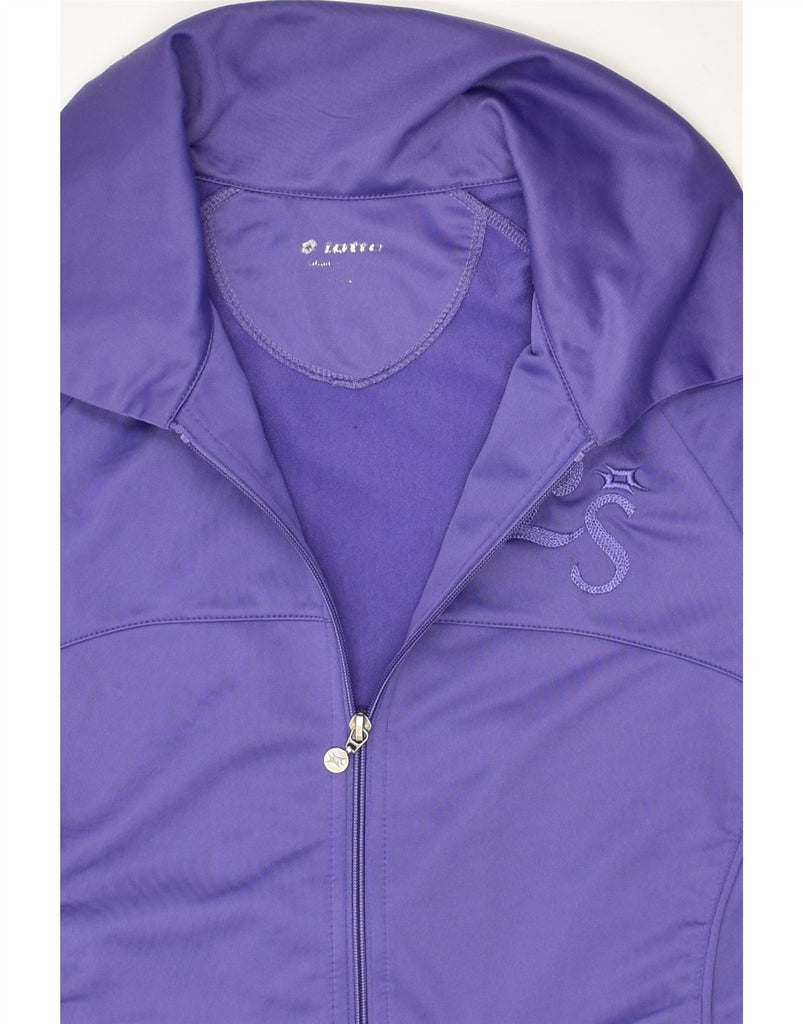 LOTTO Womens Tracksuit Top Jacket UK 16 Large Purple Polyester | Vintage Lotto | Thrift | Second-Hand Lotto | Used Clothing | Messina Hembry 