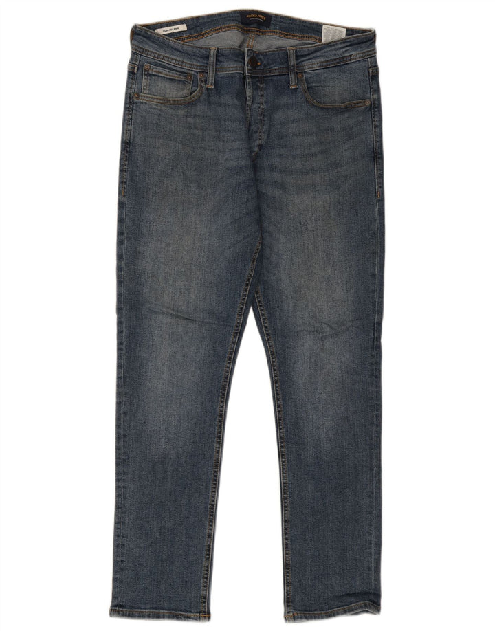 Jack & Jones Mens GLENN Slim Jeans W34 L30 Blue Cotton