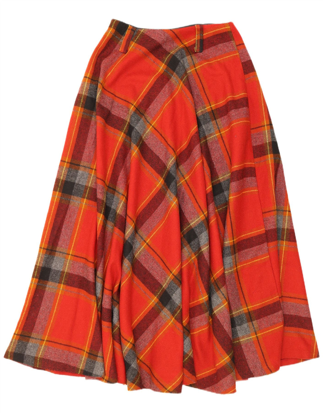 Vintage Womens Flared Skirt W28 Medium Red Plaid