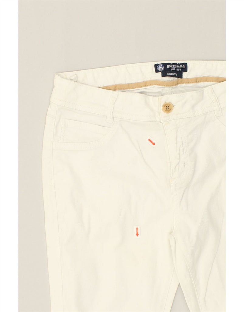 NORTH SAILS Womens Skinny Casual Trousers W29 L30 White Cotton | Vintage North Sails | Thrift | Second-Hand North Sails | Used Clothing | Messina Hembry 