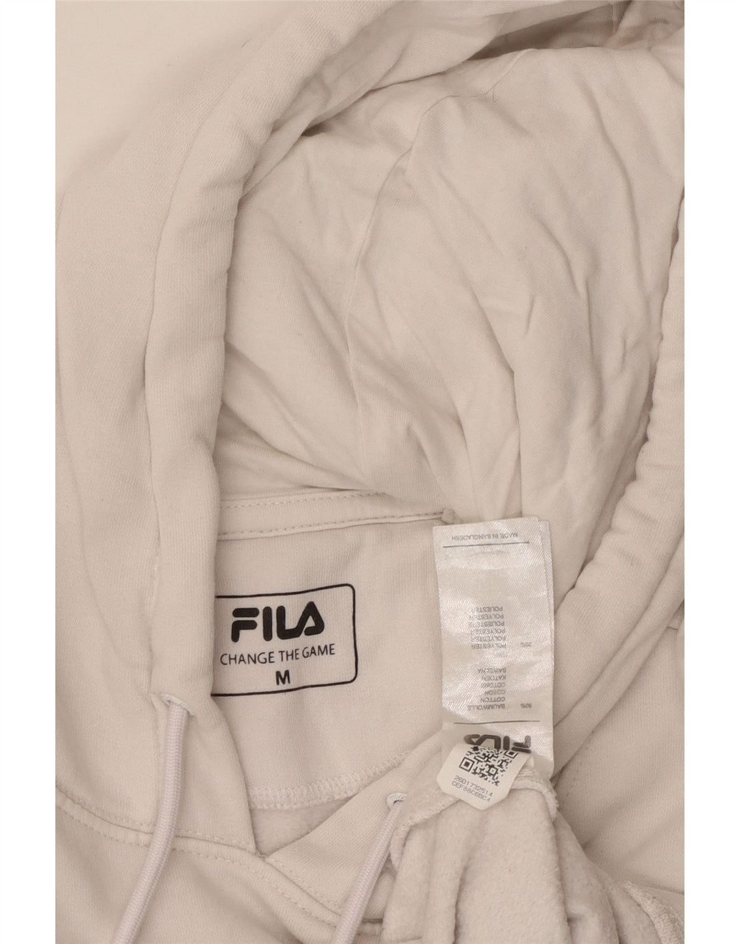 FILA Mens Graphic Hoodie Jumper Medium White Cotton