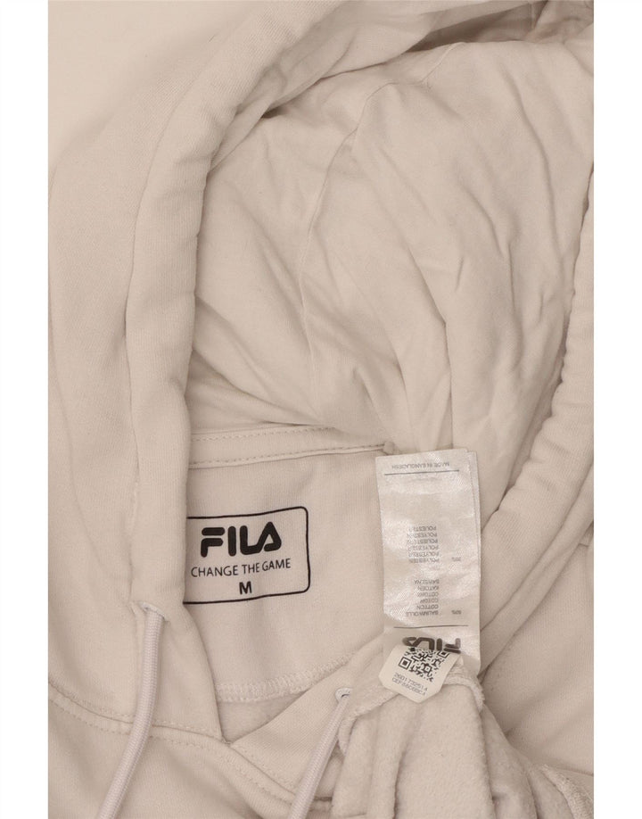 FILA Mens Graphic Hoodie Jumper Medium White Cotton