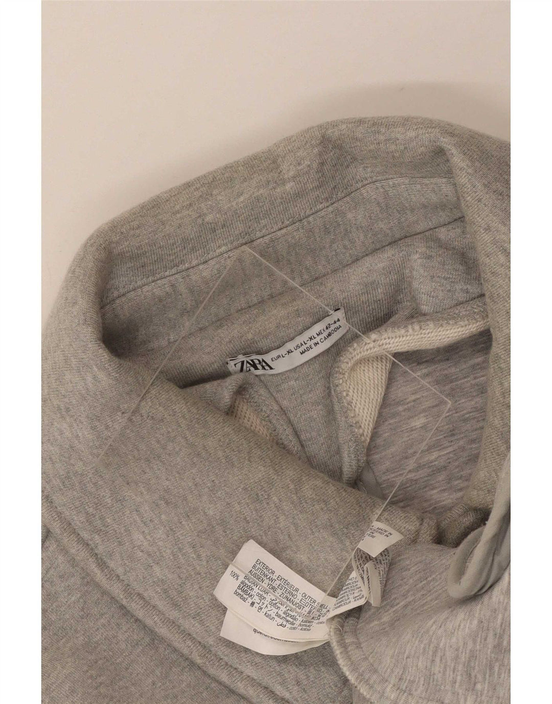Zara Womens Bomber Jacket UK 16 Large Grey Cotton