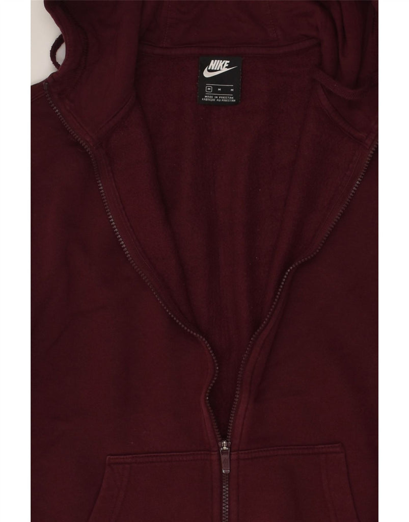 NIKE Mens Zip Hoodie Sweater Medium Burgundy Cotton | Vintage Nike | Thrift | Second-Hand Nike | Used Clothing | Messina Hembry 