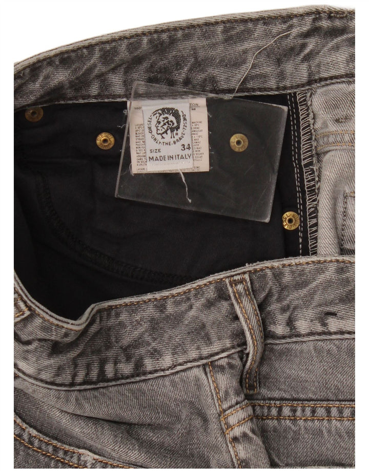 Diesel Womens Straight Jeans W34 L31 Grey Cotton