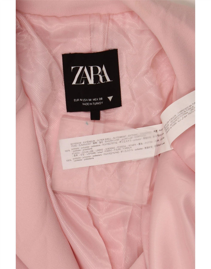 Zara Womens 2 Button Blazer Jacket UK 14 Medium Pink Polyester