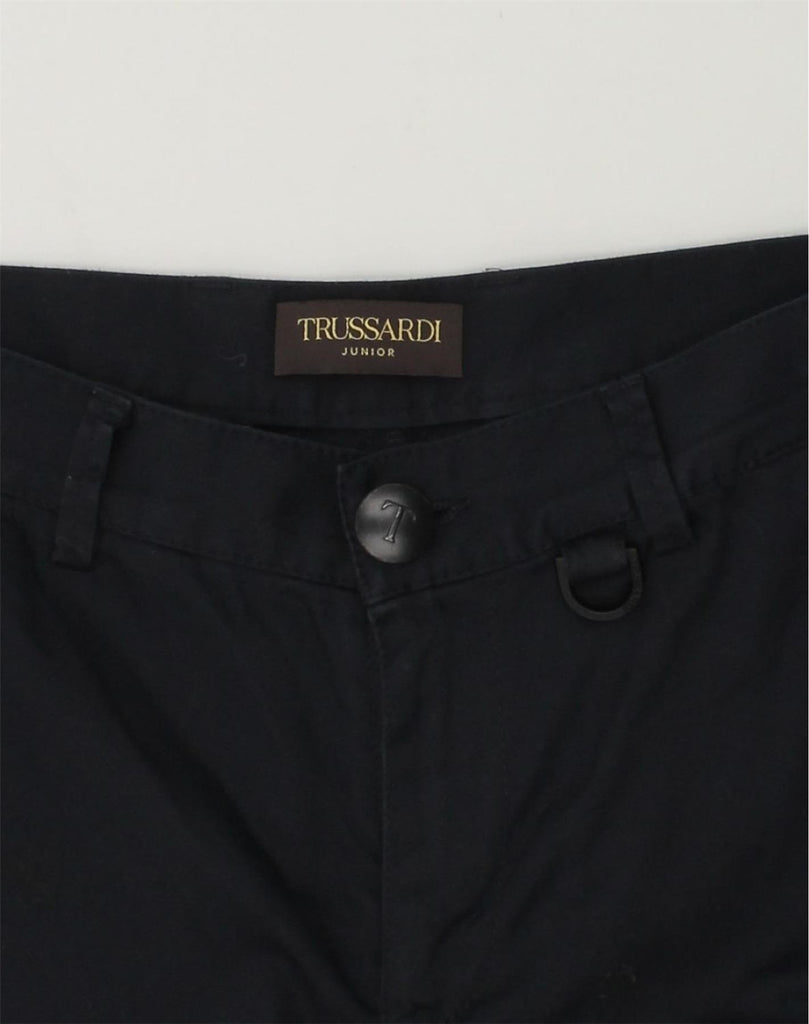 TRUSSARDI Boys Chino Shorts 9-10 Years W24  Navy Blue Cotton | Vintage Trussardi | Thrift | Second-Hand Trussardi | Used Clothing | Messina Hembry 