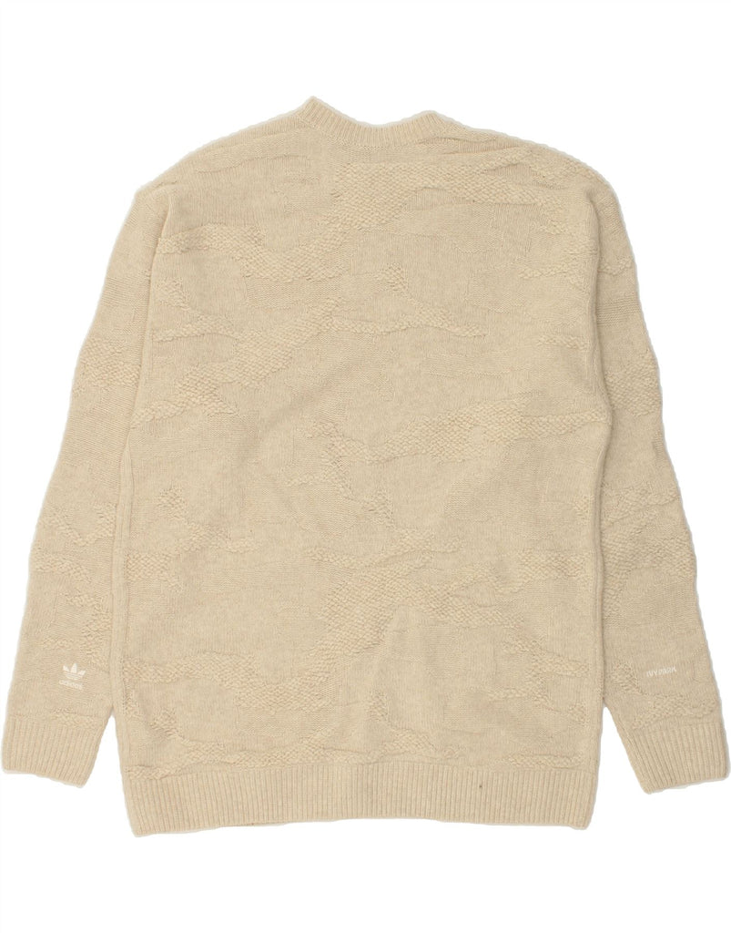 ADIDAS Mens Crew Neck Jumper Sweater Small Beige Wool | Vintage Adidas | Thrift | Second-Hand Adidas | Used Clothing | Messina Hembry 