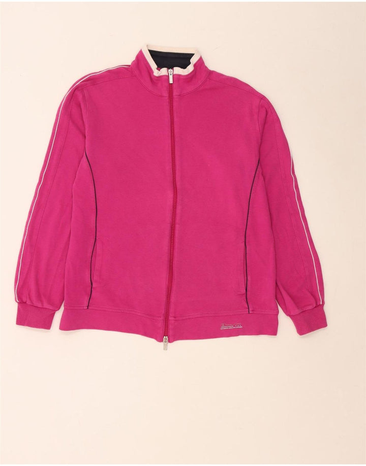 CHAMPION Womens Tracksuit Top Jacket UK 16 Large Pink Cotton