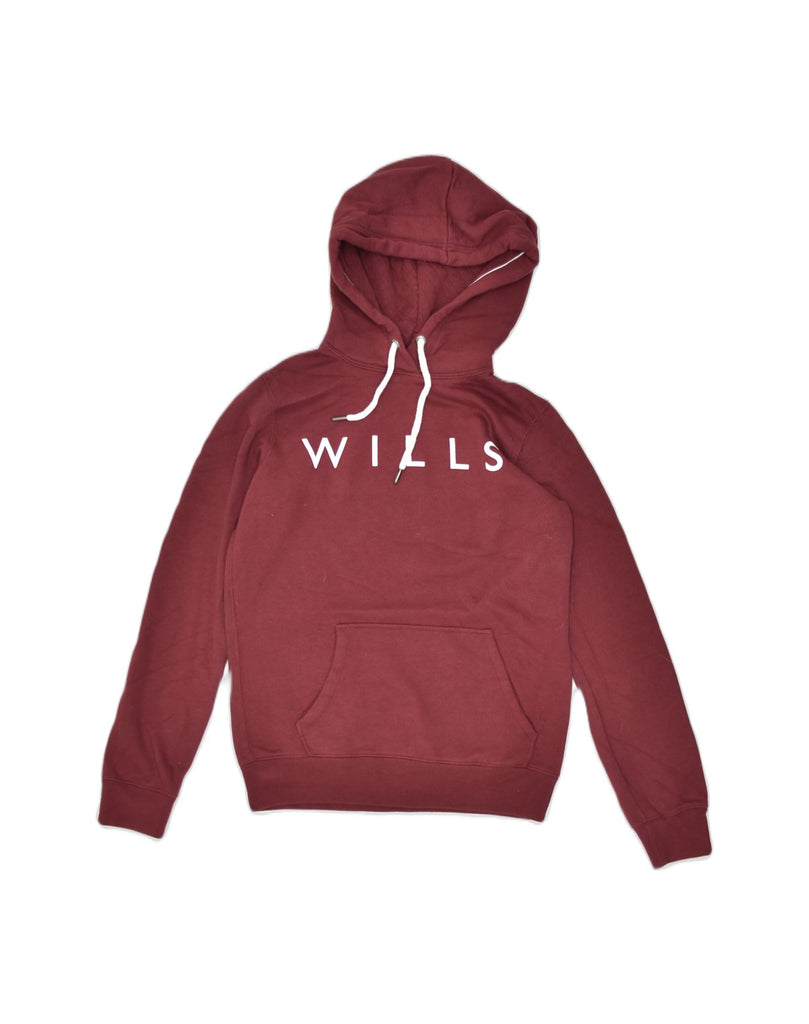 JACK WILLS Womens Graphic Hoodie Jumper UK 8 Small Red Cotton | Vintage | Thrift | Second-Hand | Used Clothing | Messina Hembry 