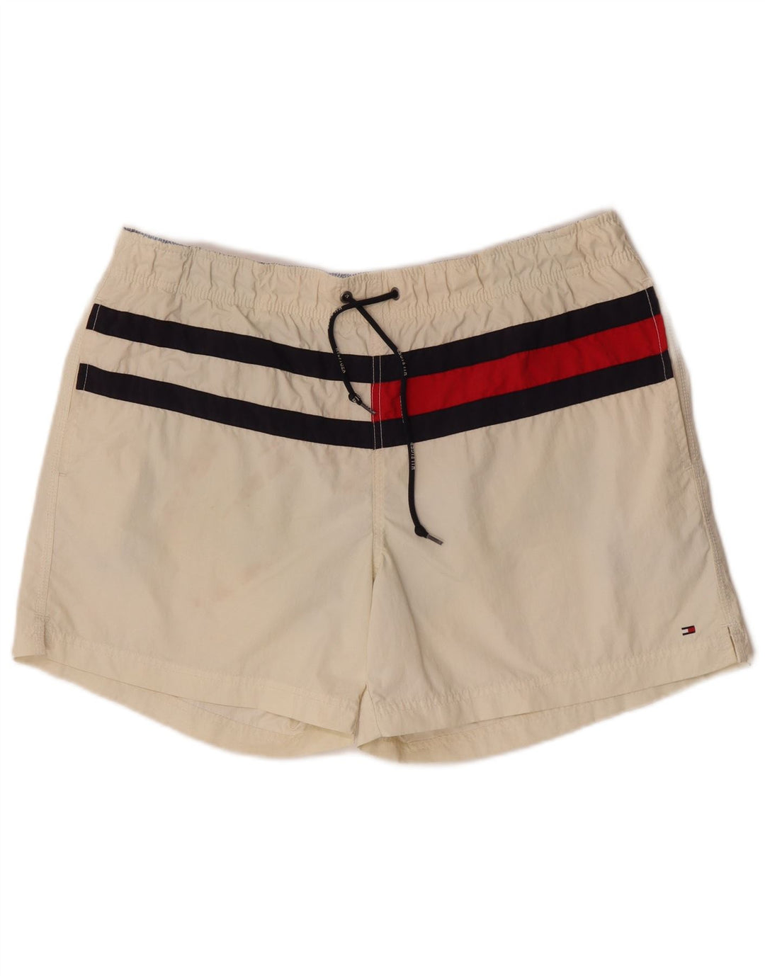 Tommy Hilfiger Mens Swimming Shorts Large  Off White Colourblock Polyester