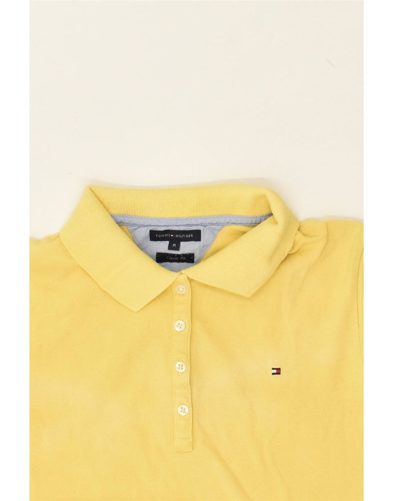 TOMMY HILFIGER Womens Classic Fit Polo Shirt UK 12 Medium Yellow Cotton Vintage Tommy Hilfiger and Second-Hand Tommy Hilfiger from Messina Hembry 