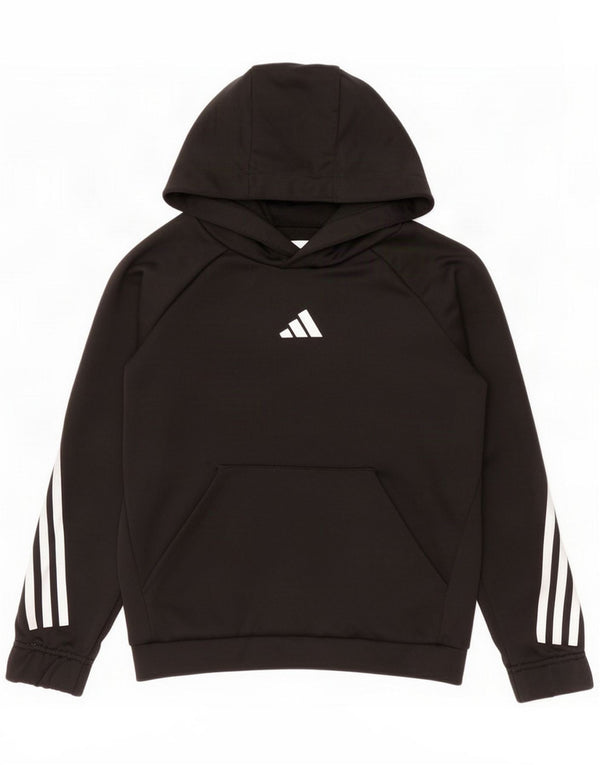 Adidas Boys Aeroready Hoodie Jumper 9-10 Years Black Polyester