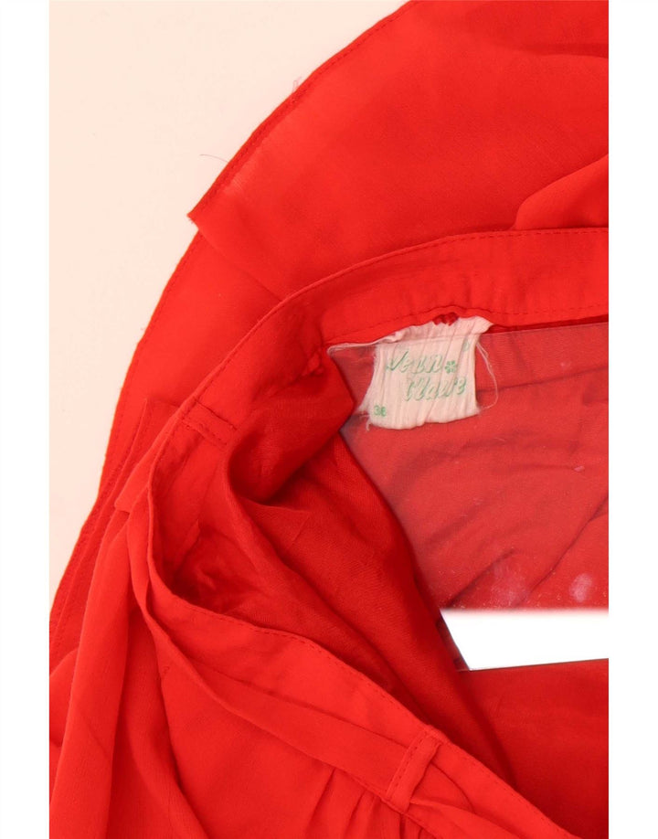Jean Claude Womens Tiered Skirt EU 36 Small W26 Red Polyester