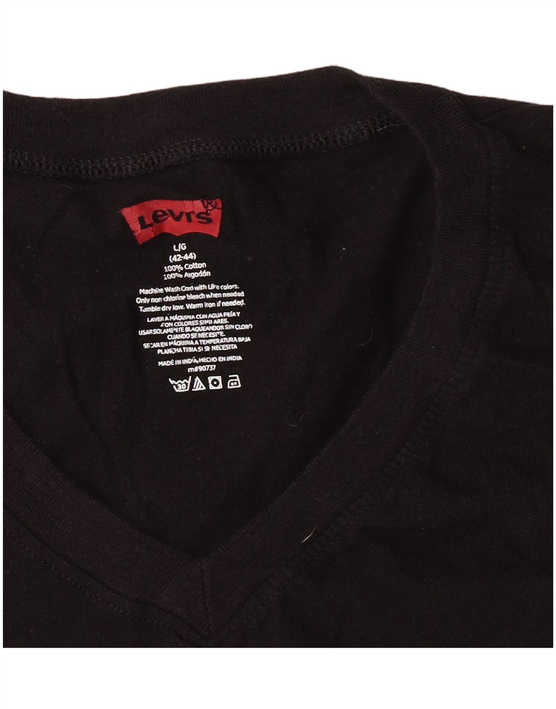 Levi's Womens T-Shirt Top UK 16 Large Black Cotton Classic