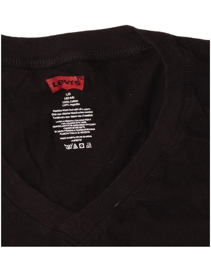 Levi's Womens T-Shirt Top UK 16 Large Black Cotton Classic