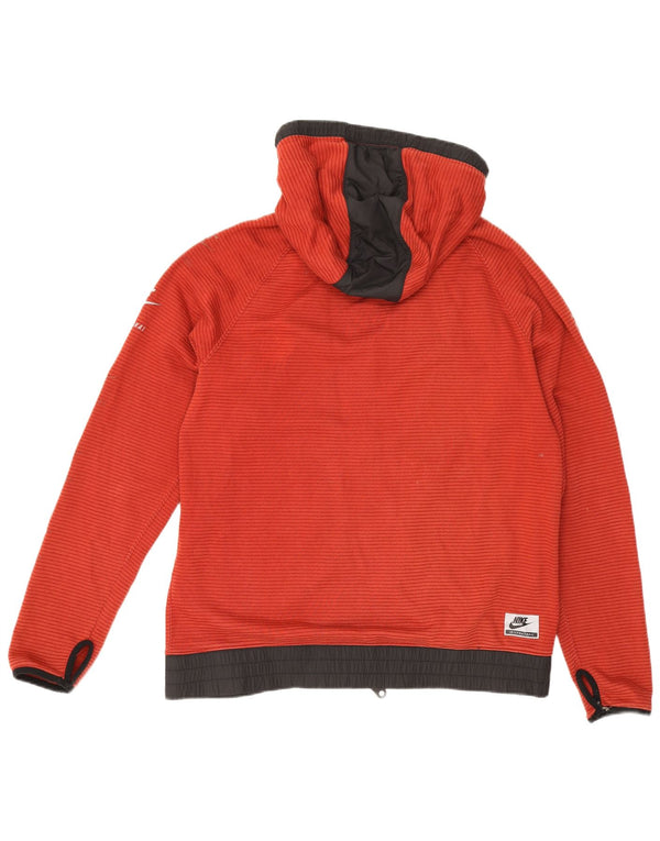 Nike Mens Graphic Hooded Tracksuit Top Jacket Large Red Colourblock Cotton