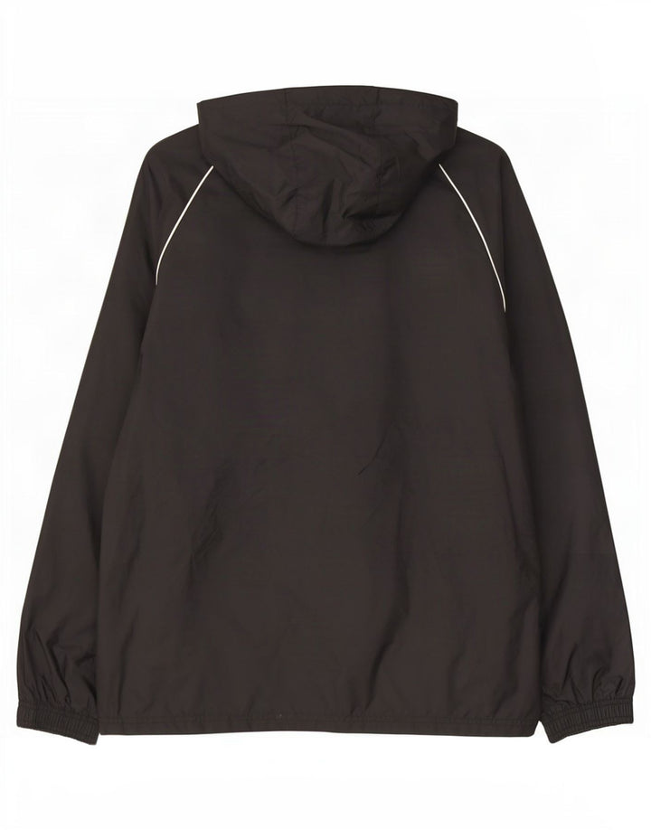 Adidas Mens Hooded Rain Jacket UK 38 Medium Black Nylon