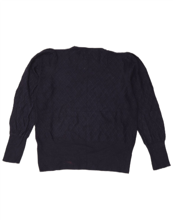 Marks & Spencer Womens Crew Neck Jumper Sweater UK 14 Medium Navy Blue