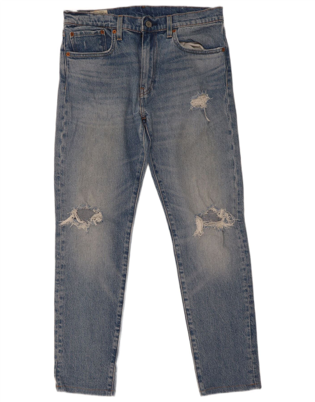 Levi's Mens 512 Distressed Slim Tapered Jeans W32 L32 Blue Cotton