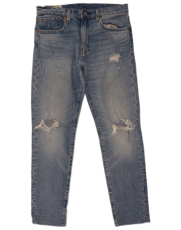Levi's Mens 512 Distressed Slim Tapered Jeans W32 L32 Blue Cotton